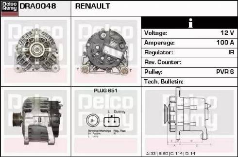 Remy DRA0048 - Alternator www.autospares.lv