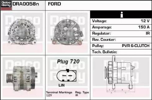 Remy DRA0058N - Генератор www.autospares.lv