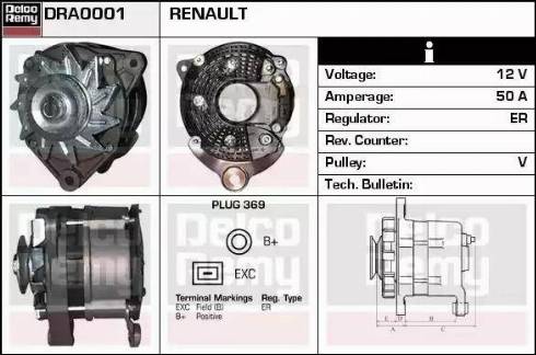 Remy DRA0001 - Alternator www.autospares.lv