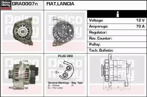 Remy DRA0007N - Генератор www.autospares.lv