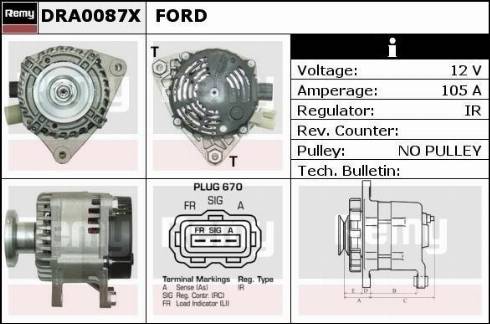 Remy DRA0087X - Ģenerators www.autospares.lv