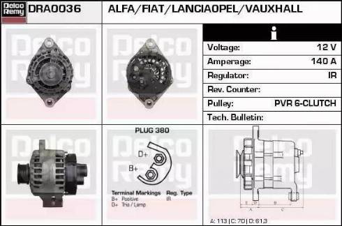 Remy DRA0036 - Ģenerators autospares.lv