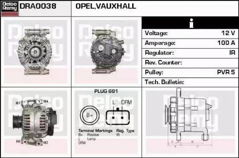 Remy DRA0038 - Генератор www.autospares.lv