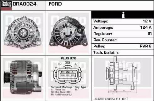 Remy DRA0024 - Alternator www.autospares.lv