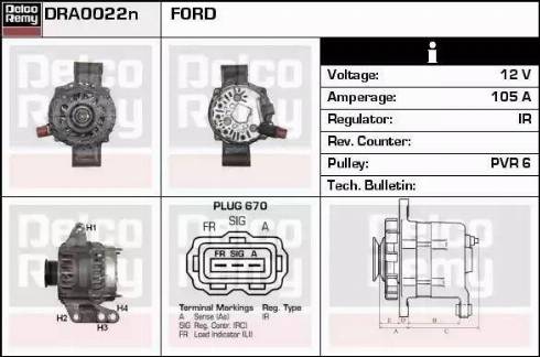 Remy DRA0022N - Генератор www.autospares.lv