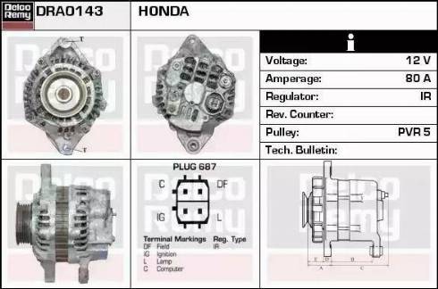 Remy DRA0143 - Генератор www.autospares.lv