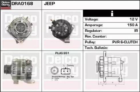 Remy DRA0168 - Генератор www.autospares.lv