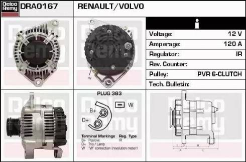 Remy DRA0167 - Alternator www.autospares.lv