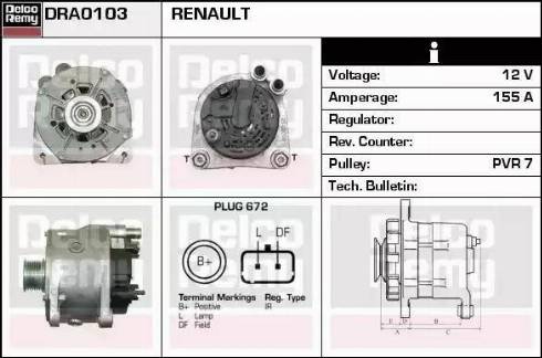 Remy DRA0103 - Alternator www.autospares.lv