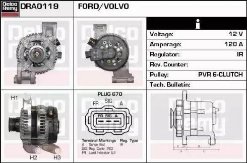 Remy DRA0119 - Alternator www.autospares.lv