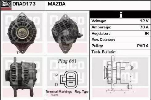 Remy DRA0173 - Генератор www.autospares.lv