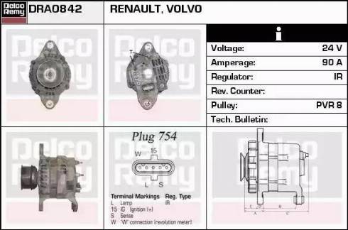 Remy DRA0842 - Ģenerators autospares.lv