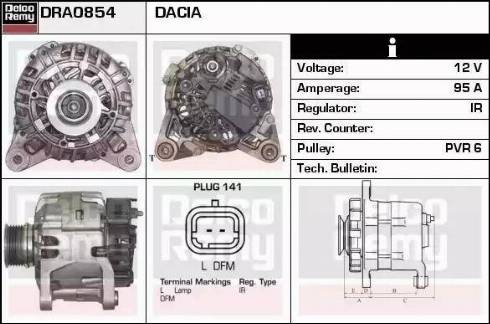 Remy DRA0854 - Ģenerators autospares.lv