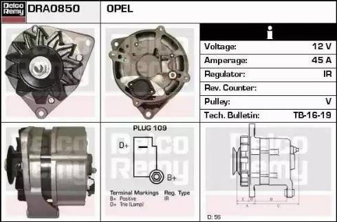 Remy DRA0850 - Генератор www.autospares.lv