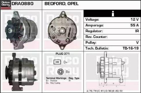 Remy DRA0880 - Генератор www.autospares.lv