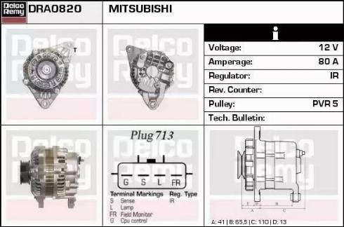 Remy DRA0820 - Генератор www.autospares.lv