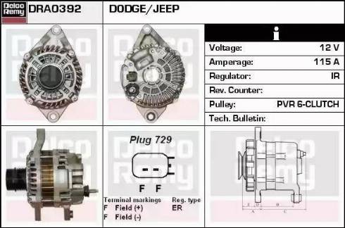 Remy DRA0392 - Генератор www.autospares.lv