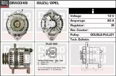 Remy DRA0349 - Генератор www.autospares.lv