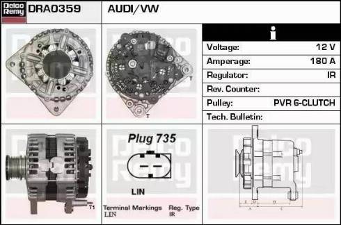 Remy DRA0359 - Ģenerators www.autospares.lv