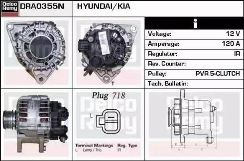 Remy DRA0355N - Генератор www.autospares.lv