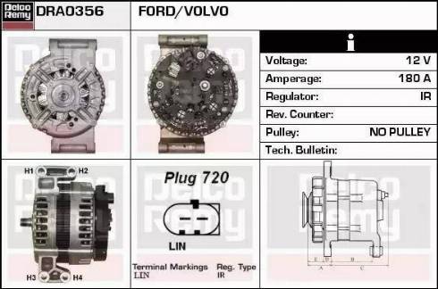 Remy DRA0356 - Генератор www.autospares.lv