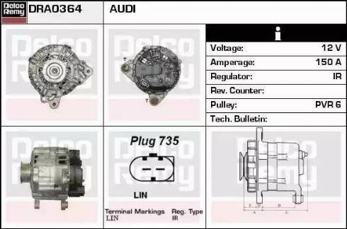 Remy DRA0364 - Alternator www.autospares.lv