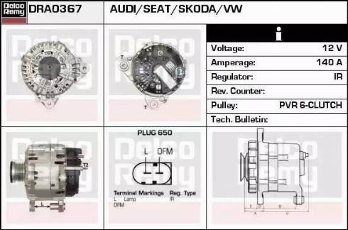 Remy DRA0367 - Генератор www.autospares.lv