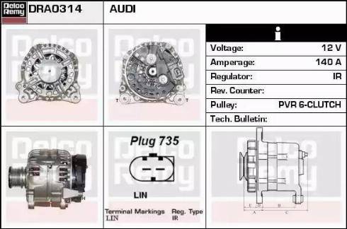 Remy DRA0314 - Alternator www.autospares.lv