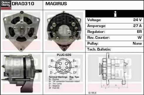 Remy DRA0310 - Alternator www.autospares.lv