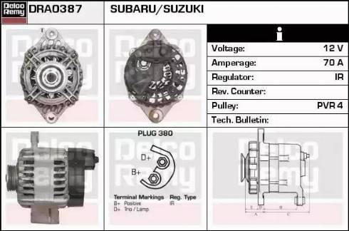 Remy DRA0387 - Генератор www.autospares.lv