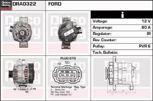 Remy DRA0322 - Ģenerators www.autospares.lv