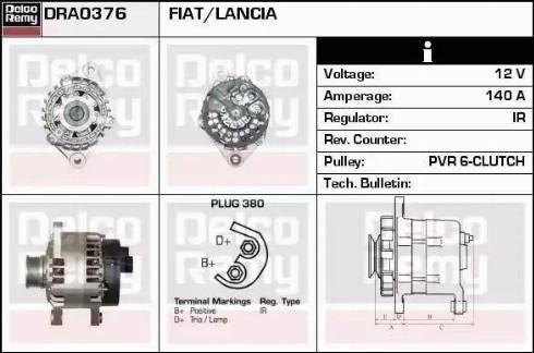 Remy DRA0376 - Генератор www.autospares.lv