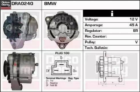 Remy DRA0240 - Генератор www.autospares.lv