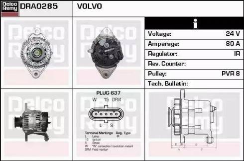 Remy DRA0285 - Генератор www.autospares.lv