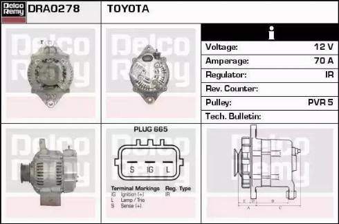 Remy DRA0278 - Alternator www.autospares.lv