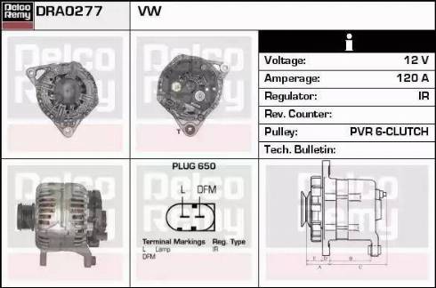 Remy DRA0277 - Генератор www.autospares.lv