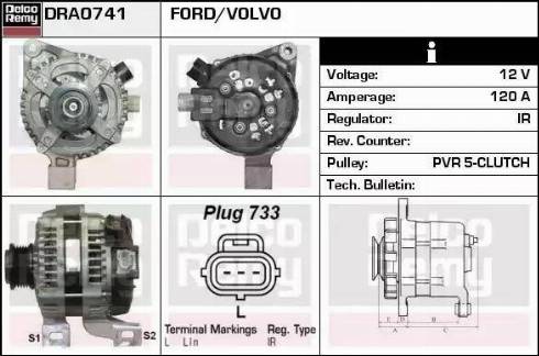 Remy DRA0741 - Генератор www.autospares.lv