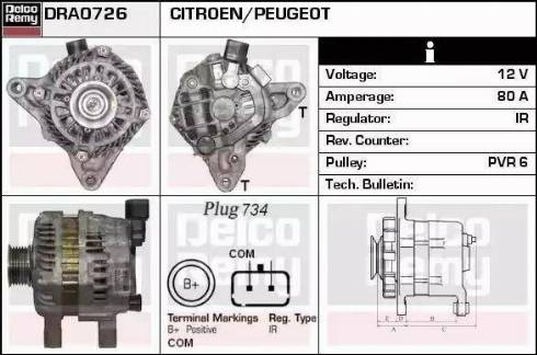 Remy DRA0726 - Ģenerators www.autospares.lv