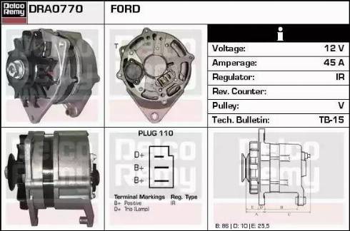 Remy DRA0770 - Генератор www.autospares.lv