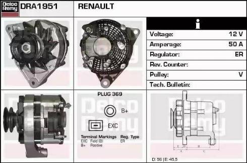 Remy DRA1951 - Alternator www.autospares.lv