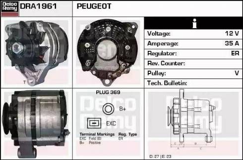 Remy DRA1961 - Alternator www.autospares.lv