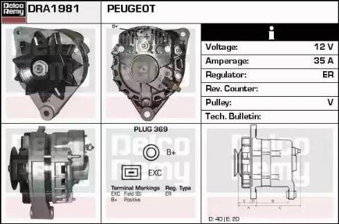 Remy DRA1981 - Alternator www.autospares.lv