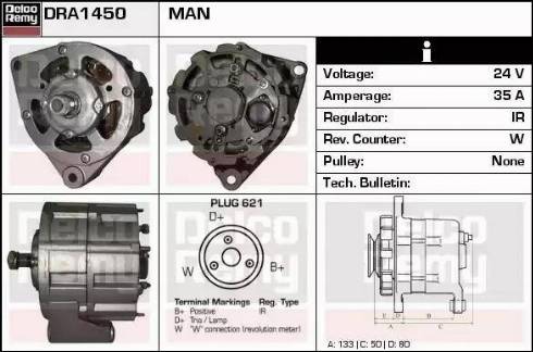 Remy DRA1450 - Ģenerators www.autospares.lv