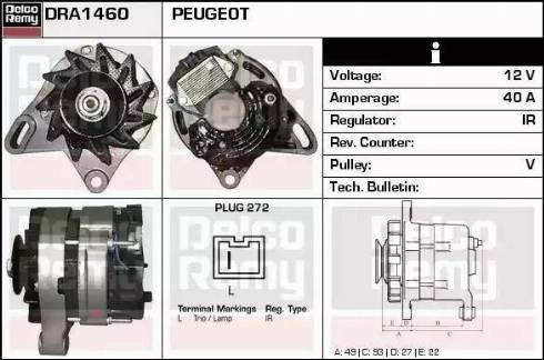 Remy DRA1460 - Alternator www.autospares.lv