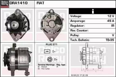 Remy DRA1410 - Alternator www.autospares.lv