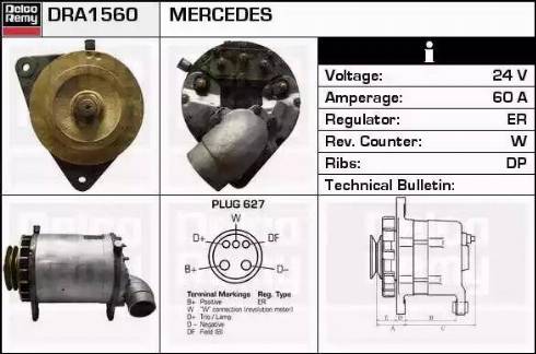 Remy DRA1560 - Генератор www.autospares.lv