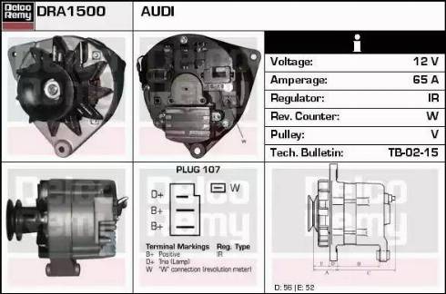 Remy DRA1500 - Генератор www.autospares.lv