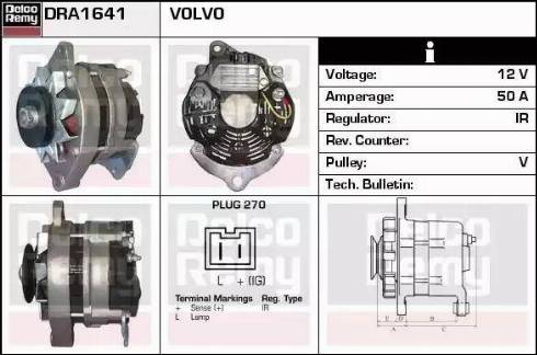 Remy DRA1641 - Генератор www.autospares.lv