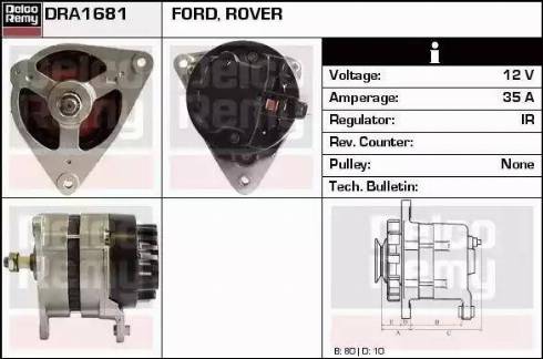 Remy DRA1681 - Генератор www.autospares.lv