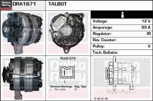 Remy DRA1671 - Ģenerators www.autospares.lv